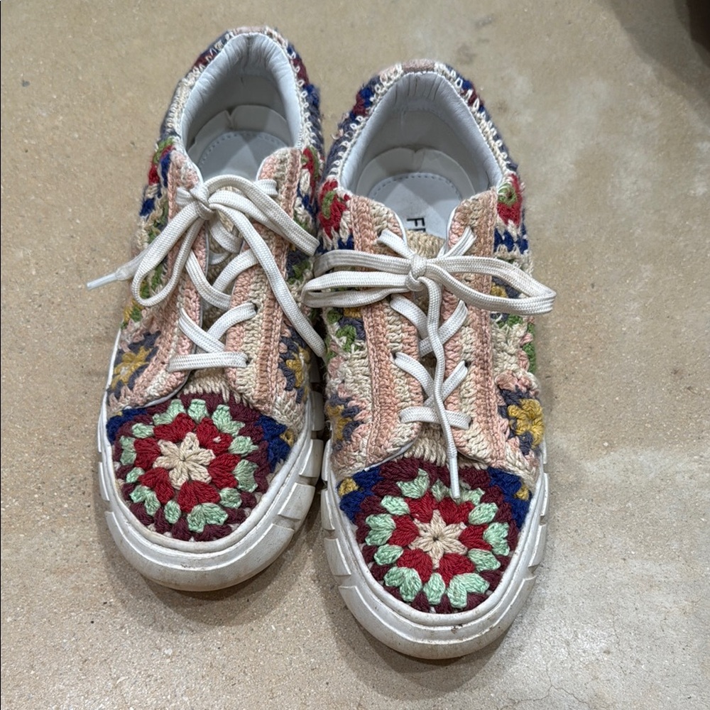 Free People Multicolor Crochet Sneakers - Picture 2 of 2